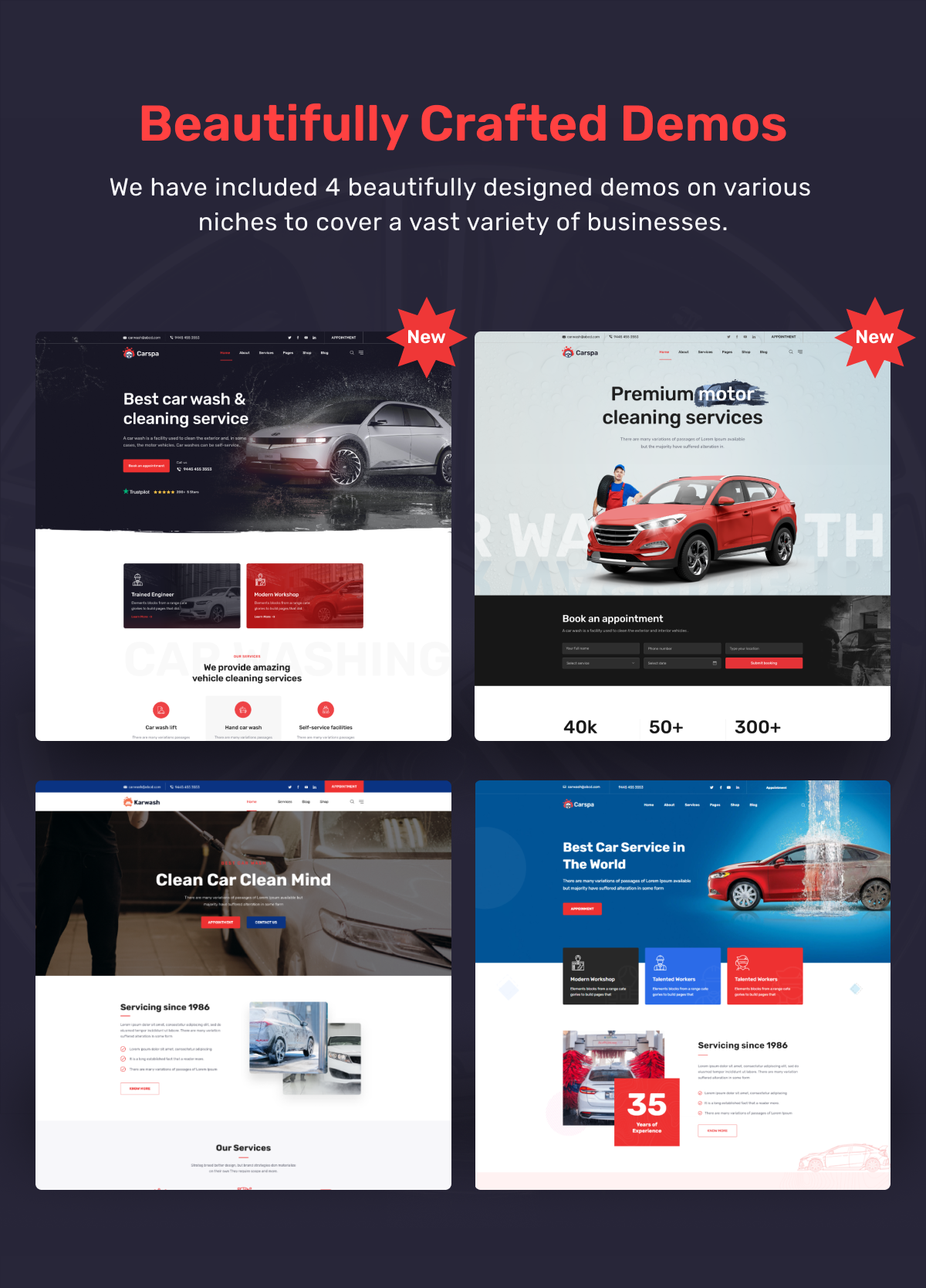 Carspa - Car Wash & Cleaning WordPress Theme