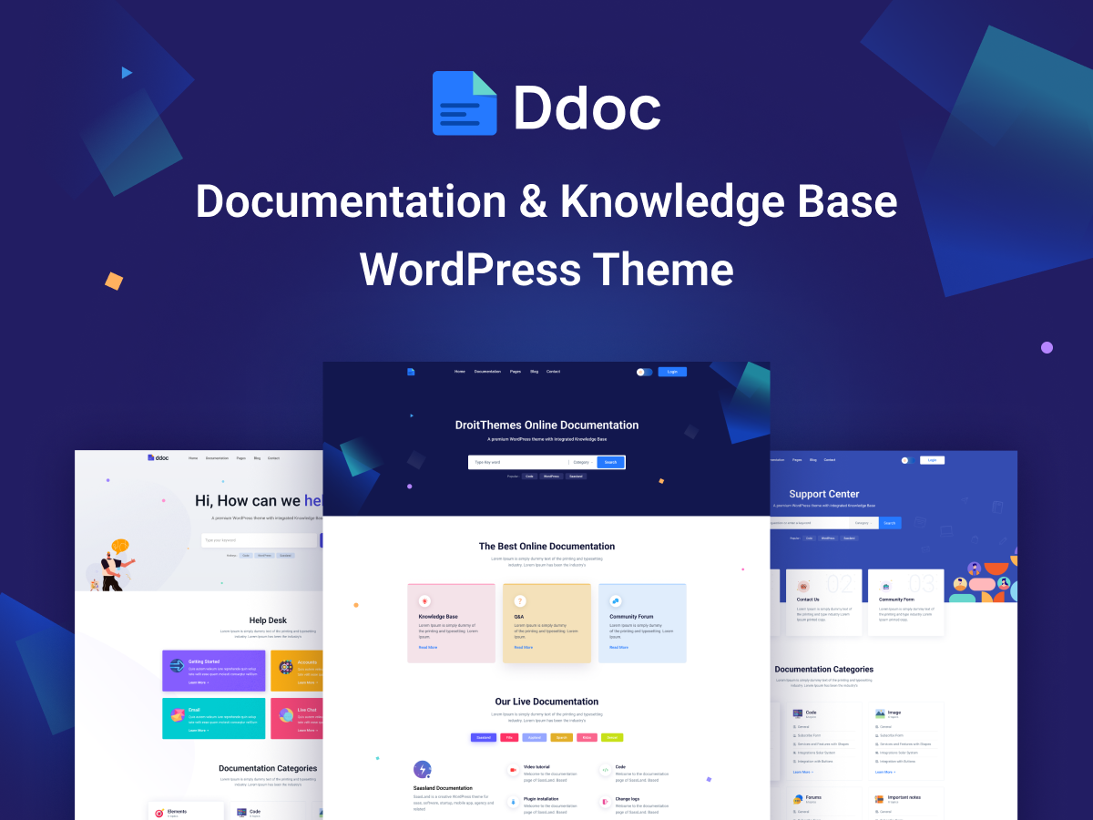 DDoc - Documentation and Knowledgebase WordPress Theme