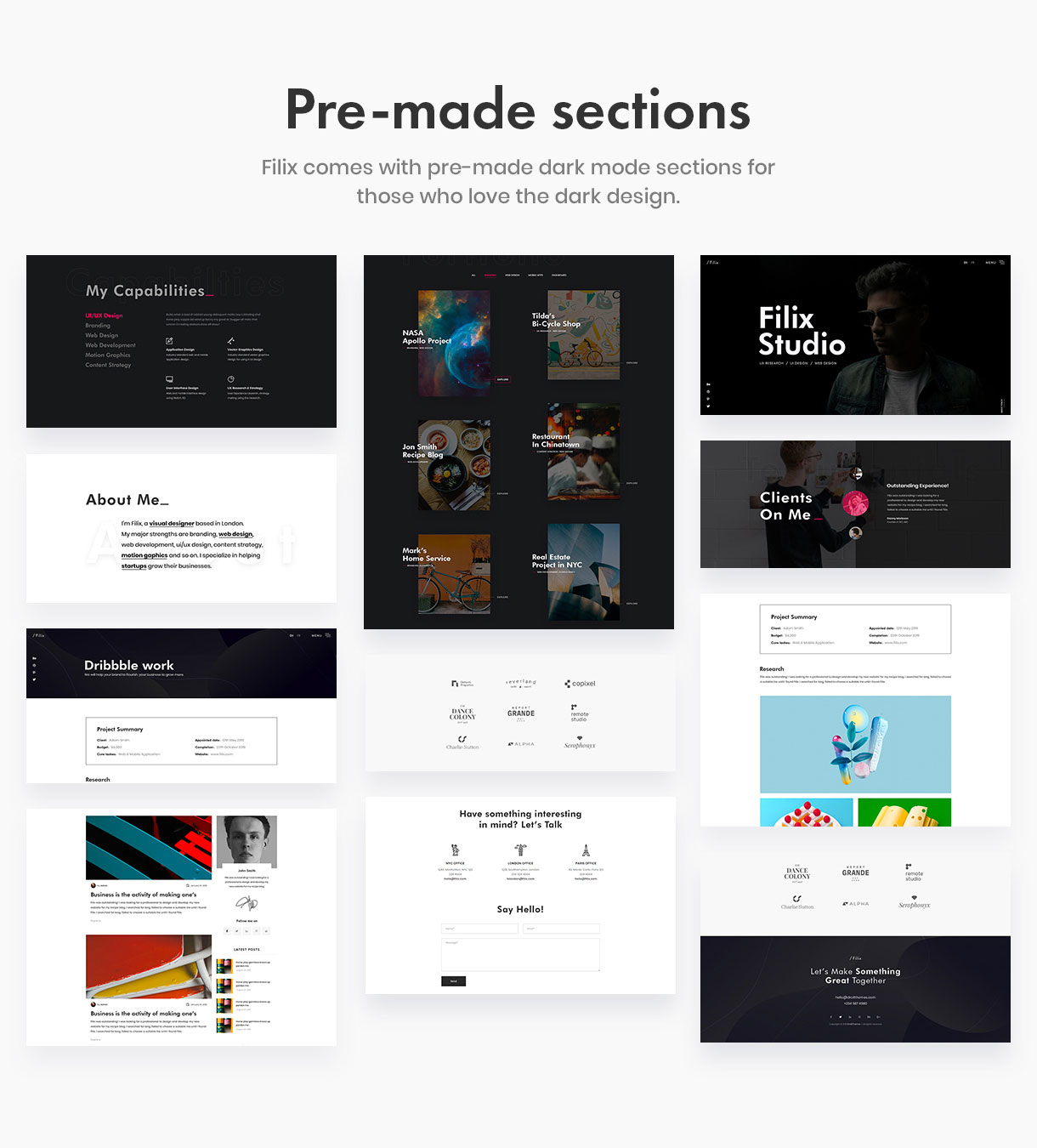 Filix - Creative Minimal Portfolio WordPress Theme