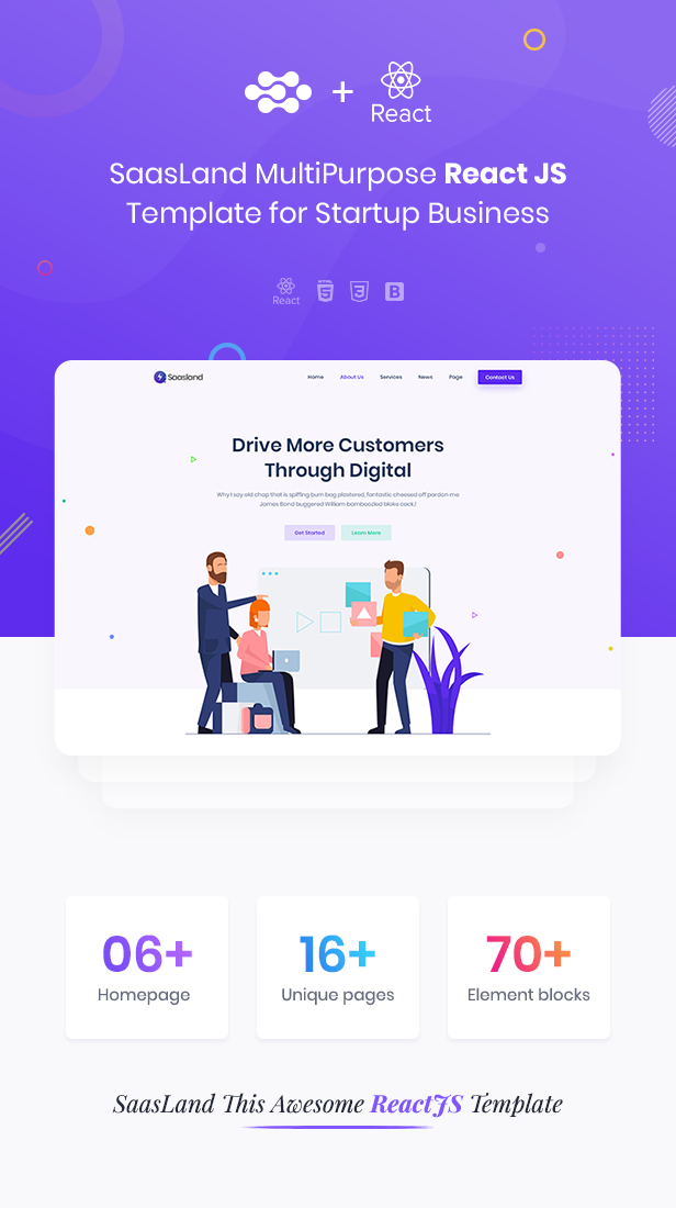 SaasLand - Creative HTML5 Template for Saas, Startup & Agency