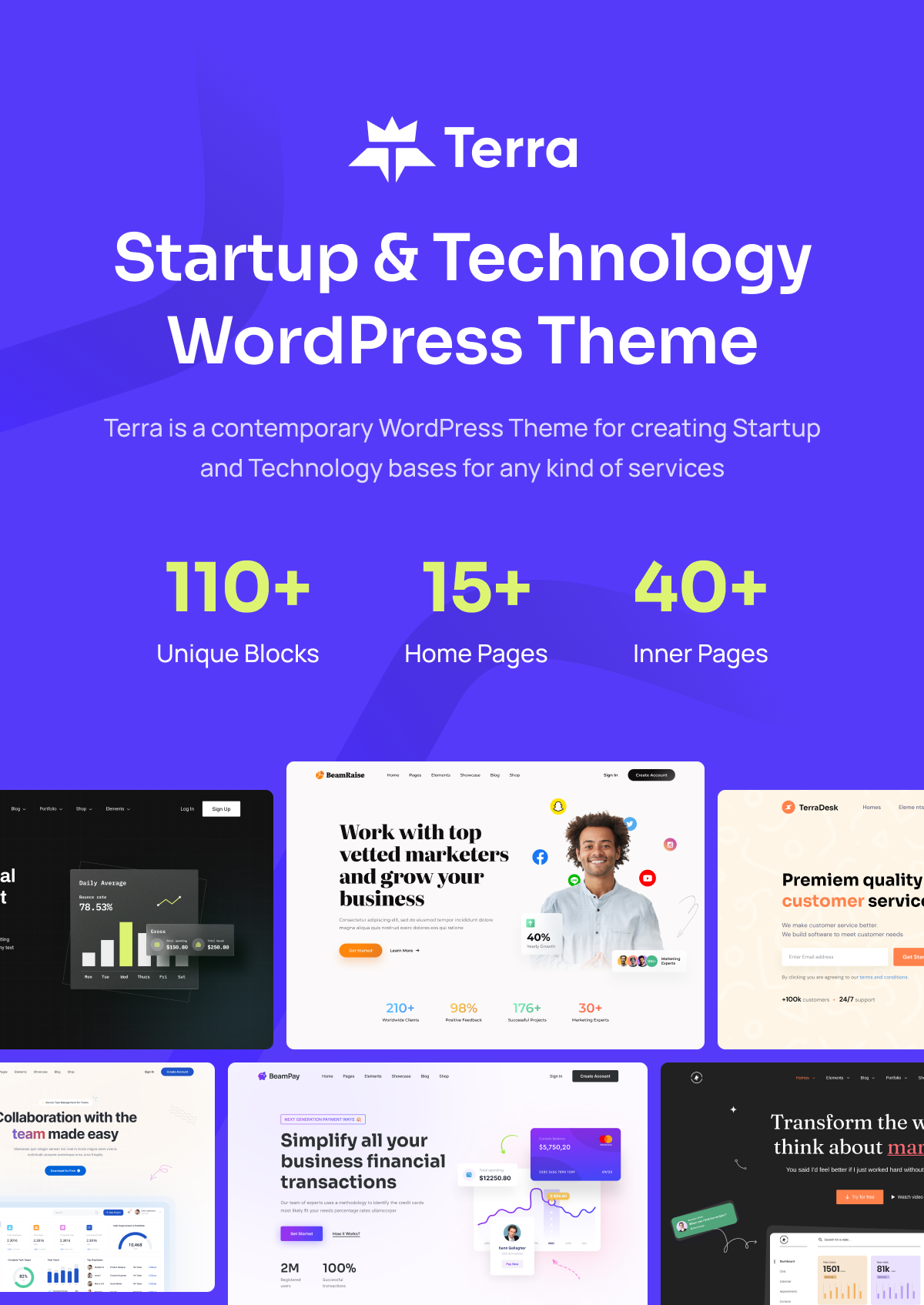Terra - Startup & Technology WordPress Theme